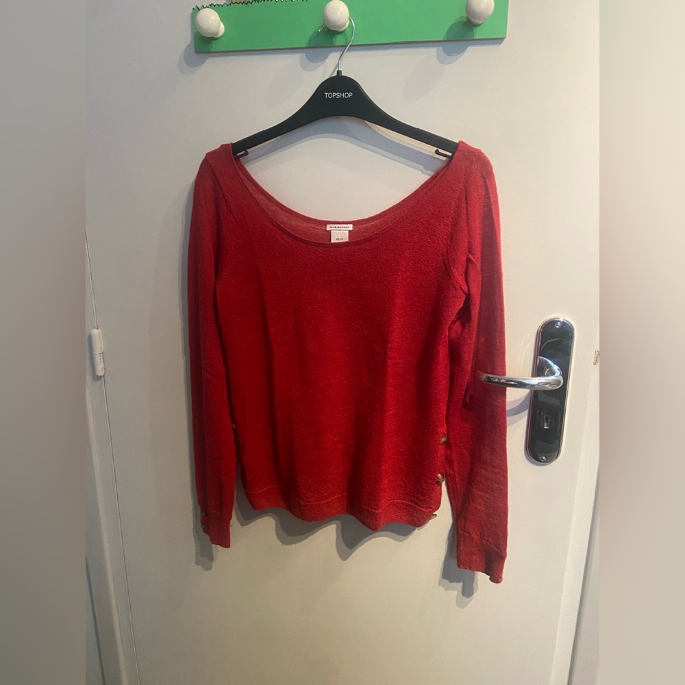 CLUB MONACO Pull Top 100% Alpaca Dark Red XS $395 New NWOT